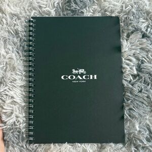 Coach Black Spiral Notebook with Logo
